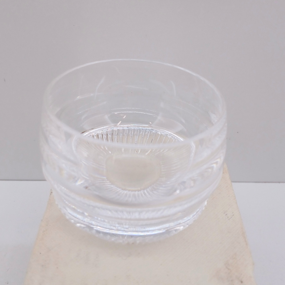 Japanese Cold Sake Tea Cup Clear Glass Cut Crystal Style w/ Box Made in Japan
